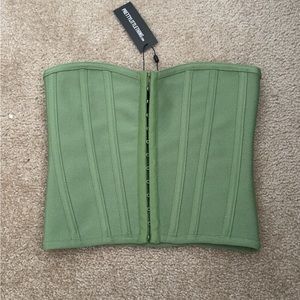 Green PLT Structured Corset Top